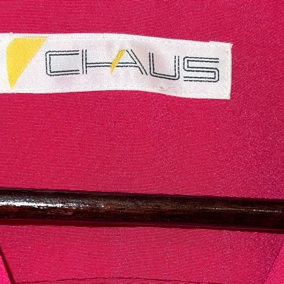 CHAUS Vintage Women’s Pink Long Sleeve Button Up Belted Jumpsuit Size 12 - Picture 3 of 4